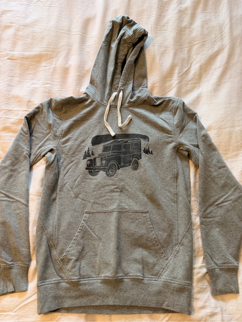 Grey hoodie with Vintage Truck Graphic